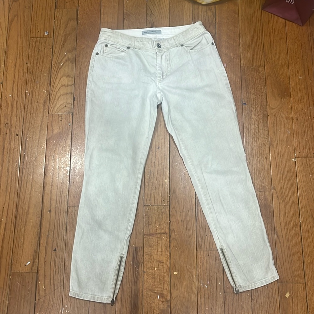 Beige low rise jeans